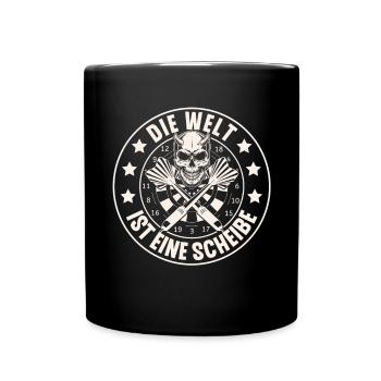 Dart Darten Darts - Tasse einfarbig - Schwarz - Vorne