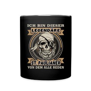 St. Pauli legendär Spruch St. Pauli - Tasse einfarbig - Schwarz - Vorne