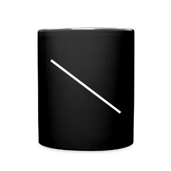 Weisser Diagonaler Balken - Tasse einfarbig - Schwarz - Vorne
