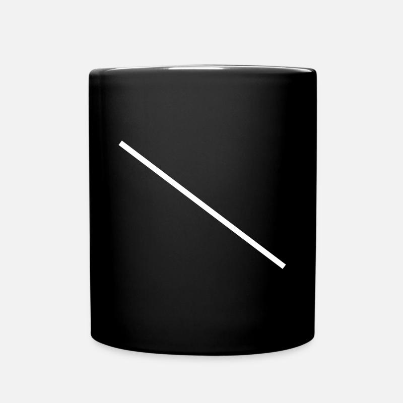 Weisser Diagonaler Balken - Tasse einfarbig - Schwarz