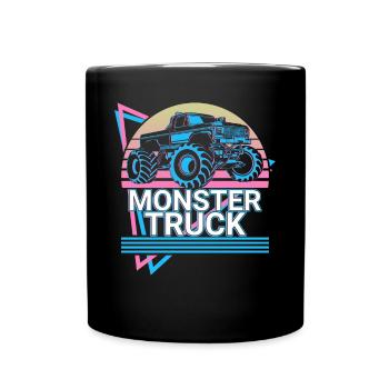 Monstertruck Retro Cadeau - Mug uni - noir - Devant