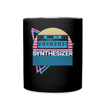 Synthesizer Retro Geschenk - Tasse einfarbig - Schwarz - Vorne