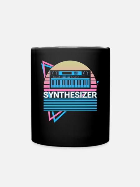 Synthesizer Retro Geschenk - Tasse einfarbig - Schwarz