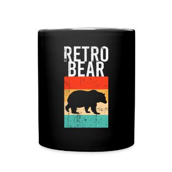 Bär Retro - Tasse einfarbig - Schwarz - Vorne