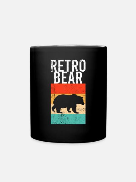 Bär Retro - Tasse einfarbig - Schwarz