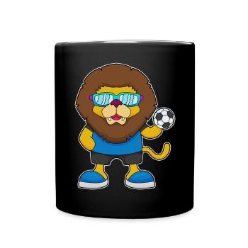 Lion Joueur de Football Football - Mug uni - noir - Devant