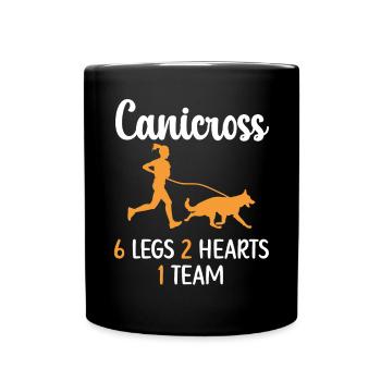 Canicross 6 Jambes 2 Cœurs 1 Équipe Chien Course Sport - Mug uni - noir - Devant
