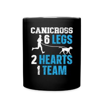 Canicross 6 Jambes 2 Cœurs 1 Équipe Chien Course Sport - Mug uni - noir - Devant