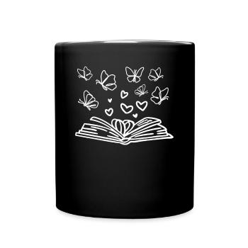 Read Book Bookworm Book Lover Book Hearts - Full Colour Mug - black - Front