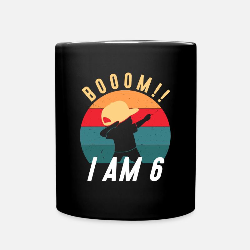 Booom I AM 6 - Dabbing Junge 6 Jahre 6. Geburtstag - Tasse einfarbig - Schwarz