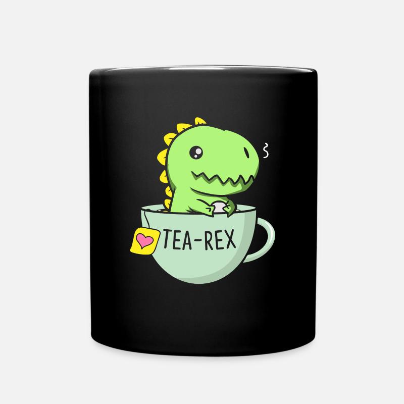 Tea Rex Dinosaurier Tyrannosaurus Rex Teetasse Tee - Tasse einfarbig - Schwarz