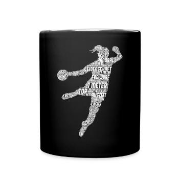 Handball Handballerin Handballspieler Mädchen - Tasse einfarbig - Schwarz - Vorne