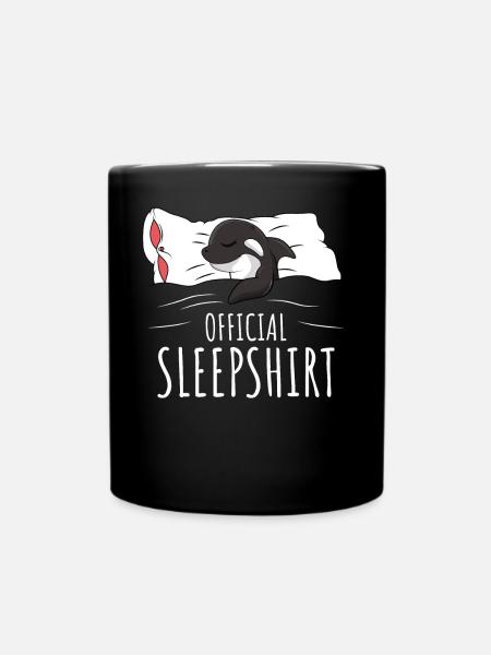 Orca Wal Schlafshirt - Tasse einfarbig - Schwarz