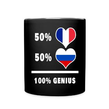 Frankreich und Russland Genial / Geschenk - Tasse einfarbig - Schwarz - Vorne