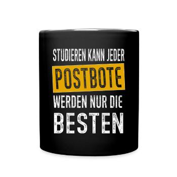 Postbote Briefträger Paketbote Geschenk - Tasse einfarbig - Schwarz - Vorne