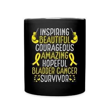 Bladder Cancer Survivor Bladder Cancer Awareness - Full Colour Mug - black - Front