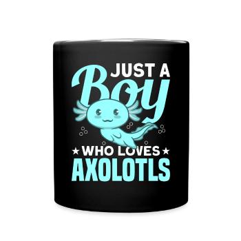 Juste un garçon qui aime Axolotls Kawaii Designvide ga - Mug uni - noir - Devant