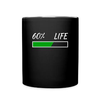60th Birthday 60% Life 60 Years of Life Loading Beam - Full Colour Mug - black - Front