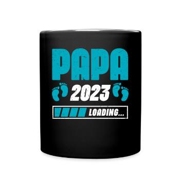 Papa Loading 2023 | Werdender Papa Vater - Tasse einfarbig - Schwarz - Vorne