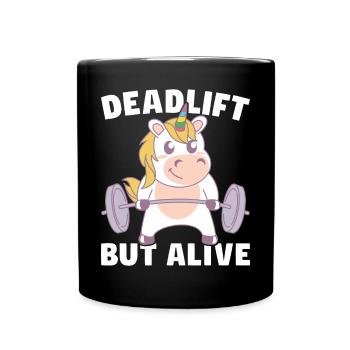 Gym Leg Day Weightlifting Glutes, Deadlift - Full Colour Mug - black - Front