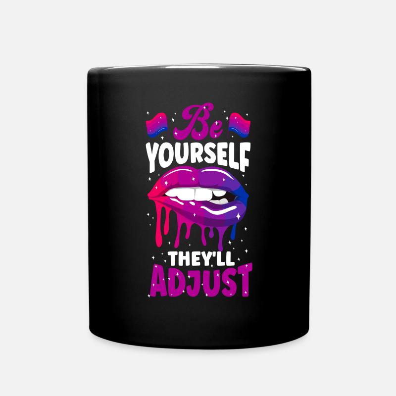 Bisexual Bi Pride Flag Mouth Be - Tasse einfarbig - Schwarz