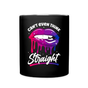 Bisexual Bi Pride Flag Mouth Can'T - Tasse einfarbig - Schwarz - Vorne