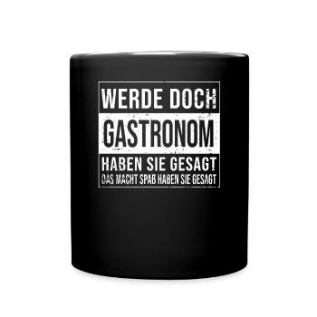 Restaurant Wirt Koch Geburtstag lustiges Gastronom - Tasse einfarbig - Schwarz - Vorne