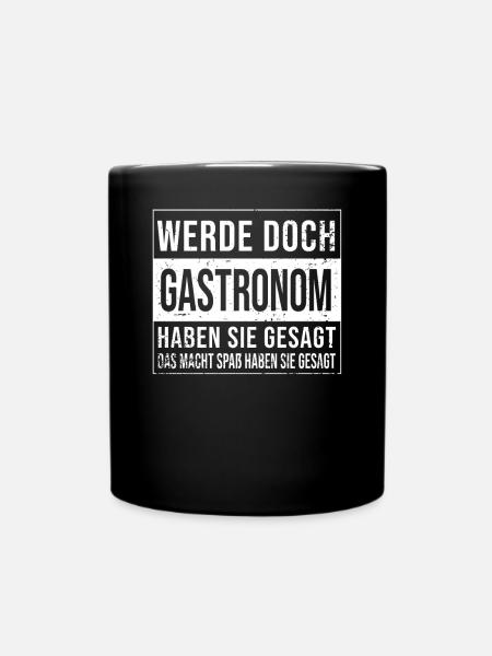 Restaurant Wirt Koch Geburtstag lustiges Gastronom - Tasse einfarbig - Schwarz
