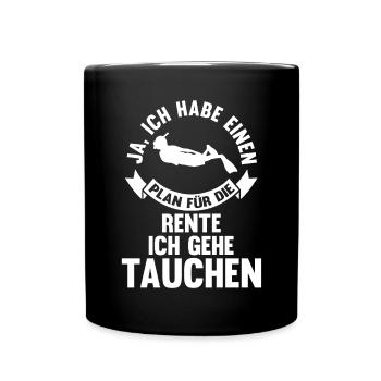 Tauchen Rente Ruhestand Taucher Tauchlehrer - Tasse einfarbig - Schwarz - Vorne