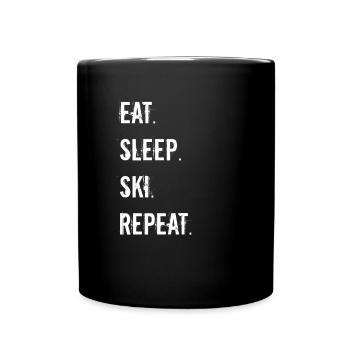 Ski - manger. Dormir. ski. répéter. - Mug uni - noir - Devant