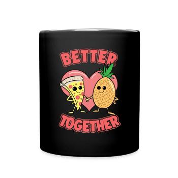 Pizza Ananas Hawaii Pizza mieux ensemble - Mug uni - noir - Devant