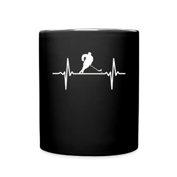 Battement de cœur de hockey sur glace - Mug uni - noir - Devant