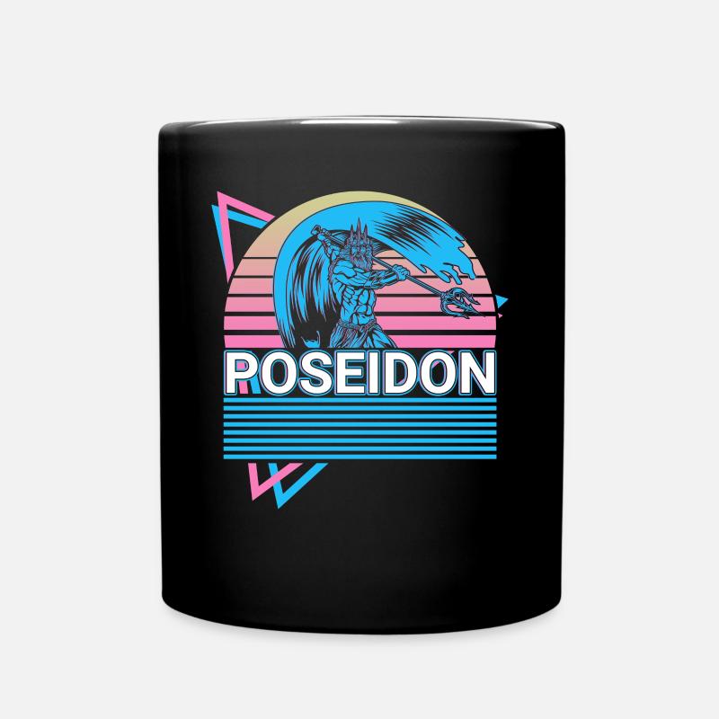 Poséidon Dieu grec de la mer Retro Gesche - Mug uni - noir