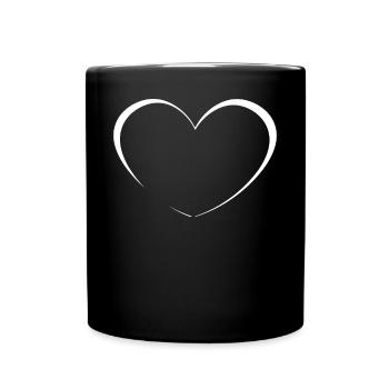 Simple White Heart - Full Colour Mug - black - Front