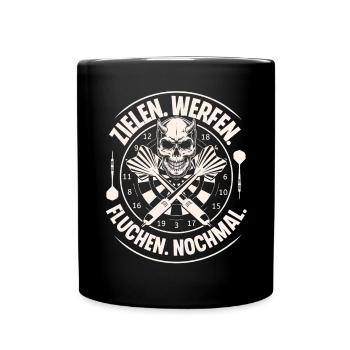 Darts Dart Darten - Tasse einfarbig - Schwarz - Vorne