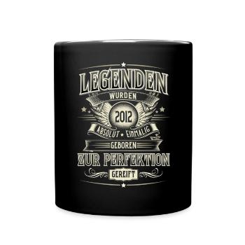Jahrgang 2012 Geboren Geburtstag Legende - Tasse einfarbig - Schwarz - Vorne