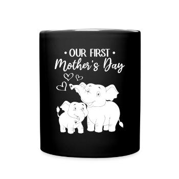 Notre premier bébé de la fête des mères - Mug uni - noir - Devant