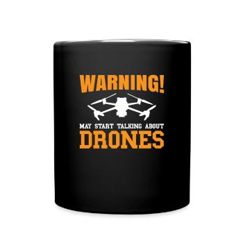 Drohne Drohnen Drohnenpilot Quadcopter - Tasse einfarbig - Schwarz - Vorne
