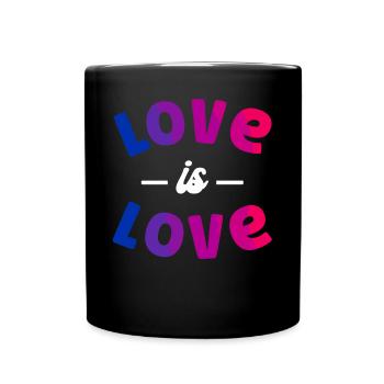 Bisexuel Bi Pride Flag Love Is - Mug uni - noir - Devant