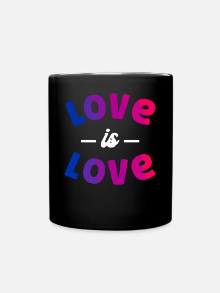 Bisexual Bi Pride Flag Love Is - Tasse einfarbig - Schwarz