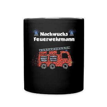 Nachwuchs Feuerwehrmann Feuerwehr - Tasse einfarbig - Schwarz - Vorne