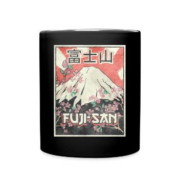 Mt Fuji Fujiyama Fuji San Japanese Aesthetic - Full Colour Mug - black - Front