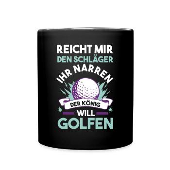 Golf Golfer - Tasse einfarbig - Schwarz - Vorne
