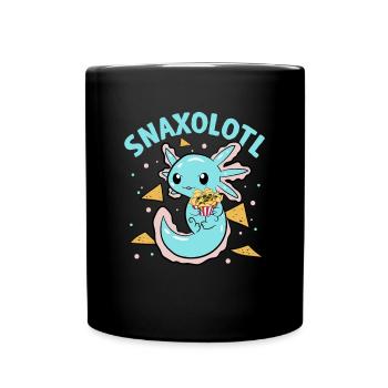 Snaxolotl Snack Nachos Axolotl - Tasse einfarbig - Schwarz - Vorne