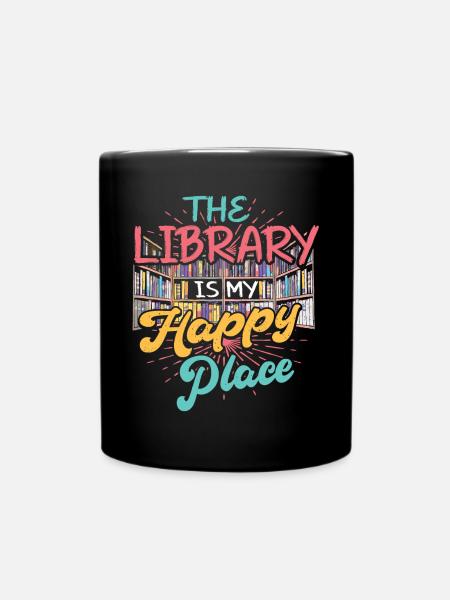 Bücherwurm Bücher - Tasse einfarbig - Schwarz
