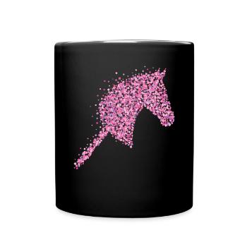 Steckenpferd Reiterin Hobbyhorsing - Tasse einfarbig - Schwarz - Vorne