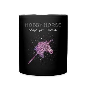 Steckenpferd Hobbyhorse Hobbyhorsing - Tasse einfarbig - Schwarz - Vorne