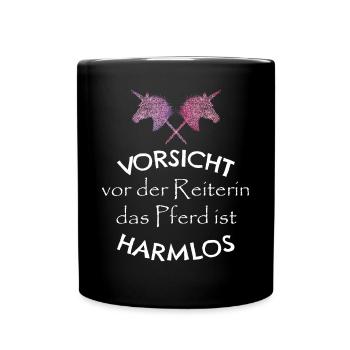 Steckenpferd Hobbyhorse Lustiger Spruch - Tasse einfarbig - Schwarz - Vorne