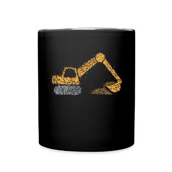 Bagger Baggern Baggerfahrer Baggerführer - Tasse einfarbig - Schwarz - Vorne