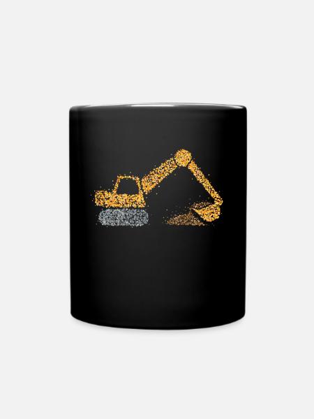 Excavators Excavators Excavator drivers Excavator operators - Full Colour Mug - black
